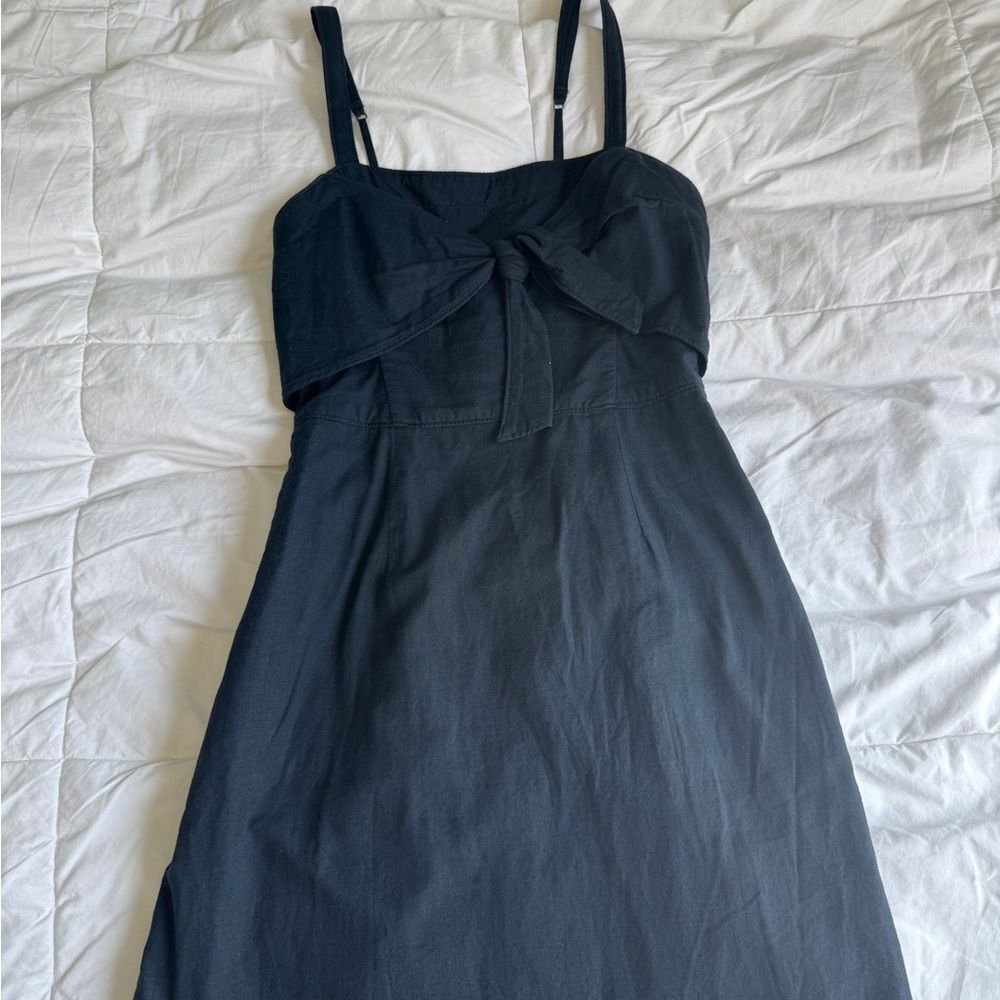 Abercrombie & Fitch Navy Blue Tie Front Mini Dress – XS